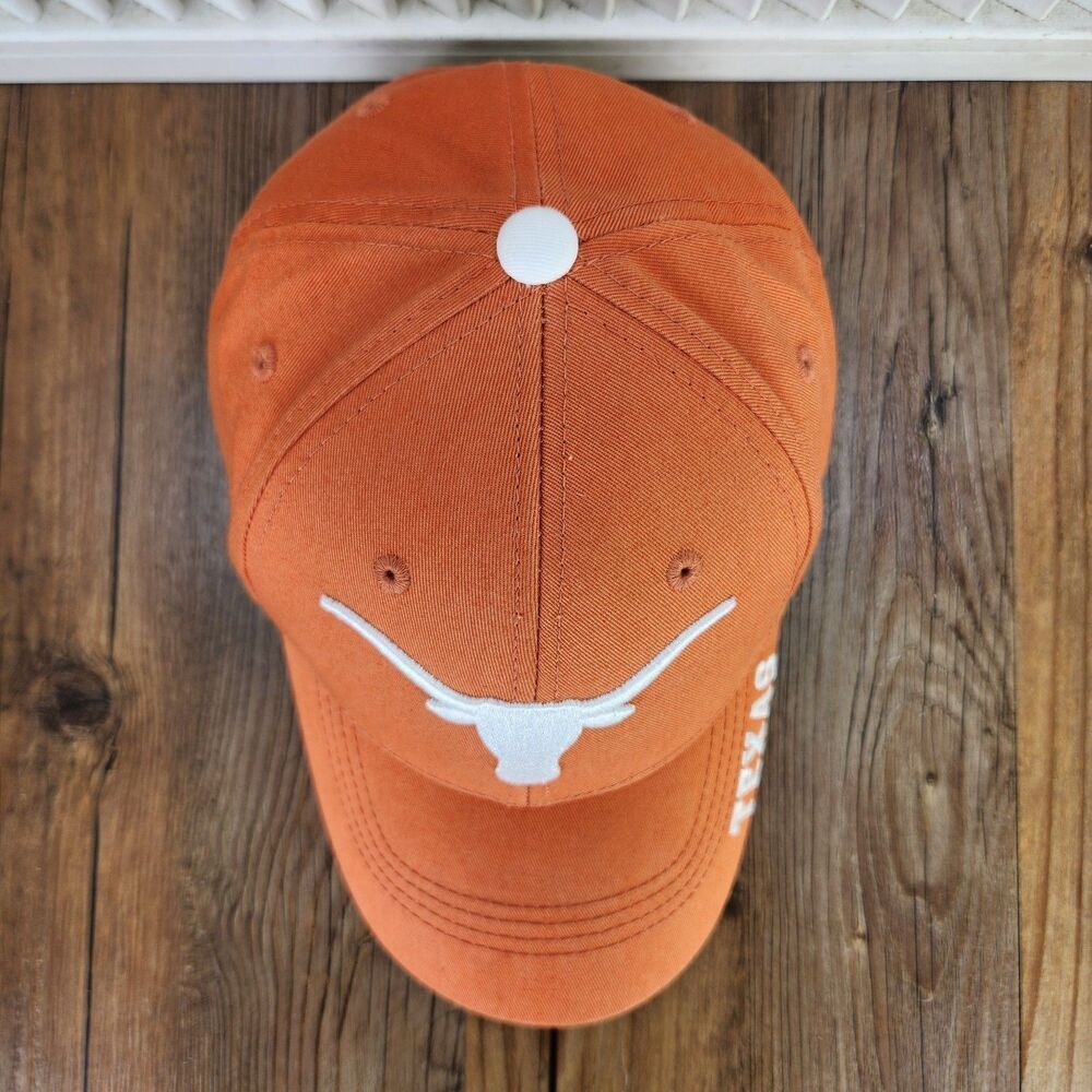 Texas Longhorns Strapback Hat Cap Burnt Orange Longhorn Headwear College Hook Em - Picture 7 of 10